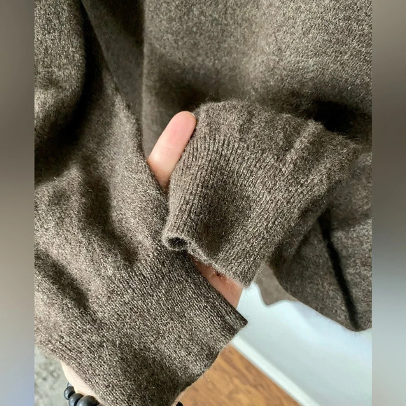 100% Cashmere Maison MonTagut Paris Vintage Dark Brown  Crewneck Sweater Size L - Picture 5 of 12